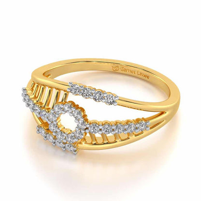 Spot In Heart Silver Ring - Yellow Gold - Image 2