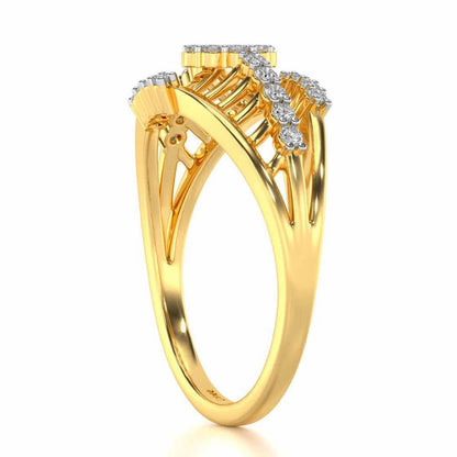 Spot In Heart Silver Ring - Yellow Gold - Image 3