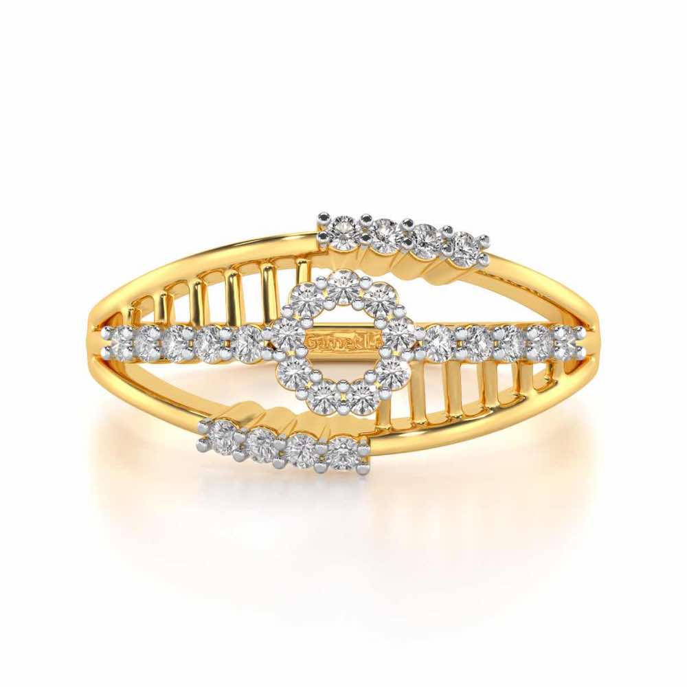 Spot In Heart Silver Ring - Yellow Gold - Image 4