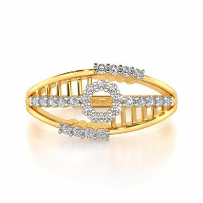 Spot In Heart Silver Ring - Yellow Gold - Image 4