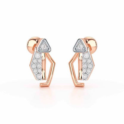 Sprakling Key Silver Earrings - Rose Gold - Image 1