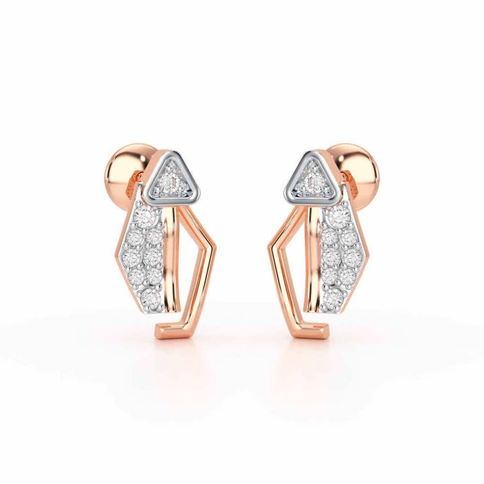 Sprakling Key Silver Earrings - Rose Gold - Image 1