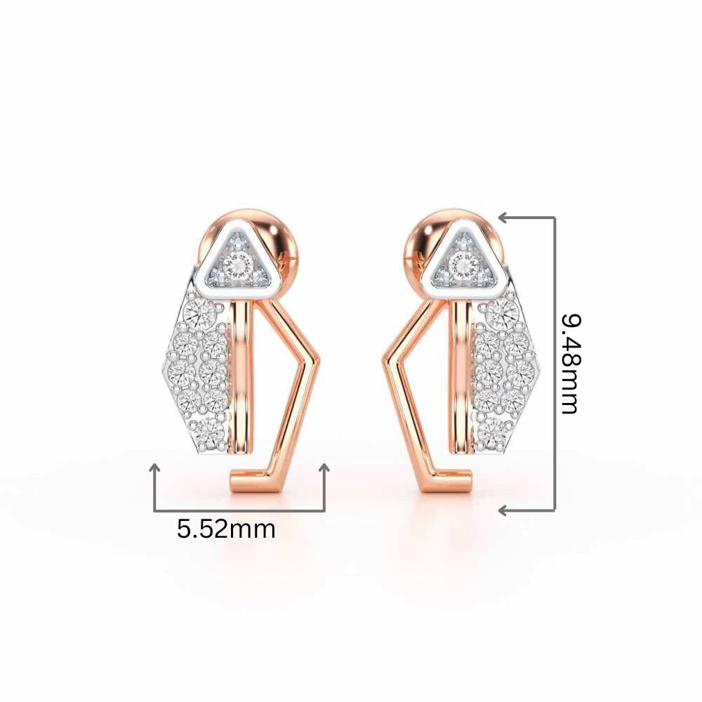 Sprakling Key Silver Earrings - Rose Gold - Image 2