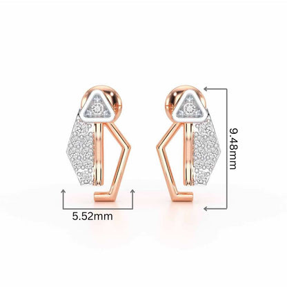 Sprakling Key Silver Earrings - Rose Gold - Image 2