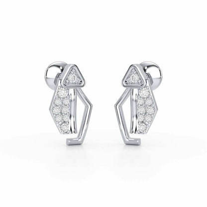 Sprakling Key Silver Earrings - White Gold - Image 1