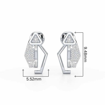 Sprakling Key Silver Earrings - White Gold - Image 2