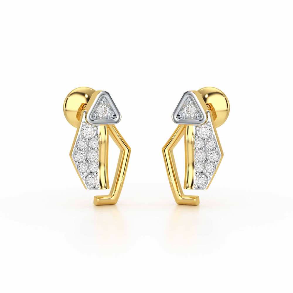 Sprakling Key Silver Earrings - Yellow Gold - Image 1