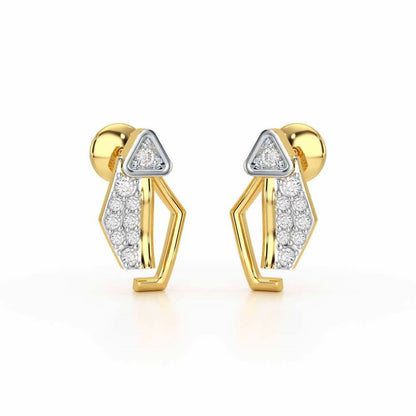 Sprakling Key Silver Earrings - Yellow Gold - Image 1