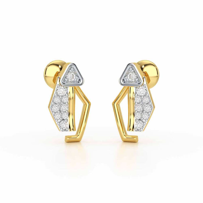 Sprakling Key Silver Earrings - Yellow Gold - Image 1