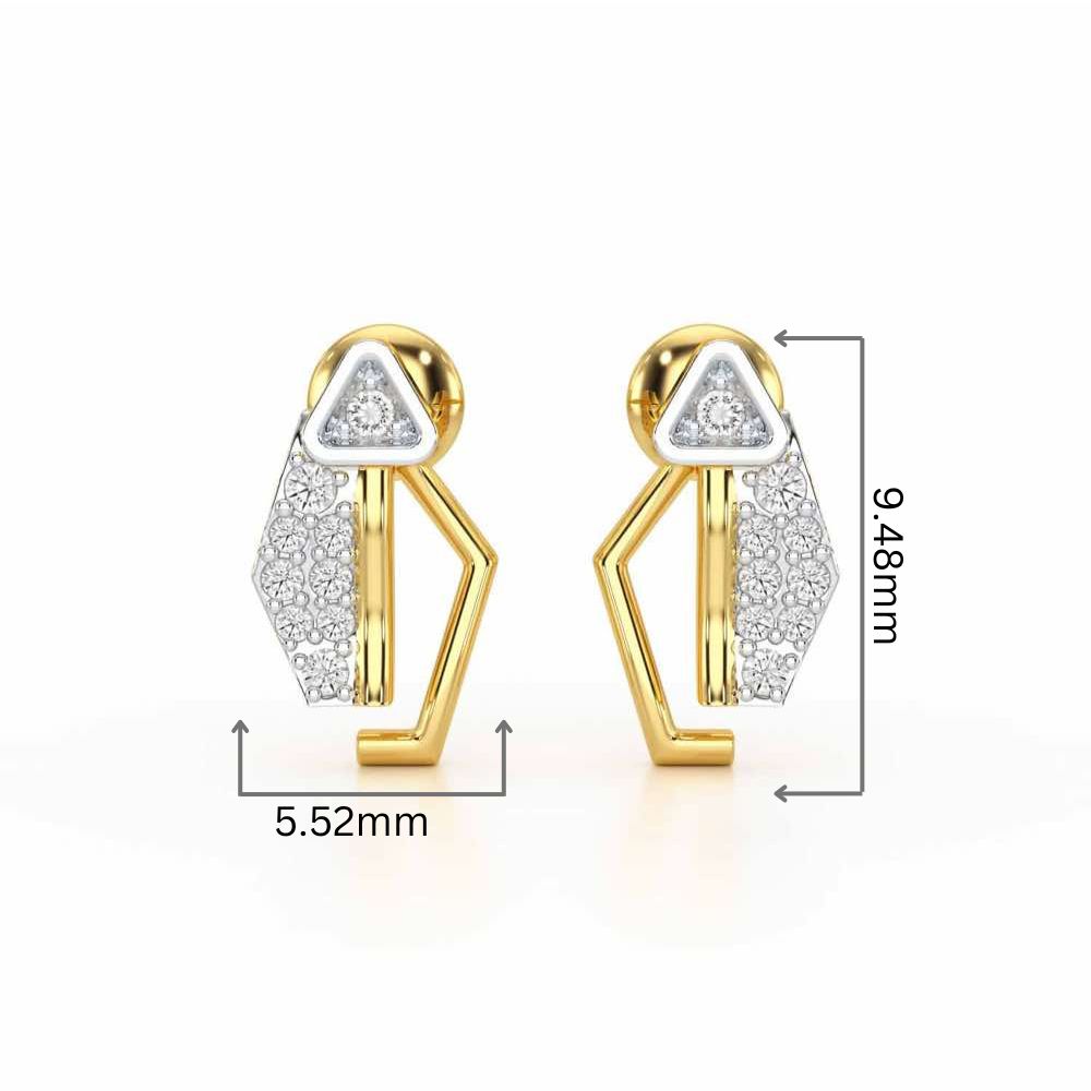 Sprakling Key Silver Earrings - Yellow Gold - Image 2