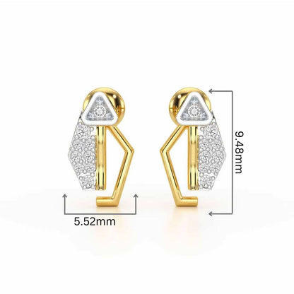 Sprakling Key Silver Earrings - Yellow Gold - Image 2