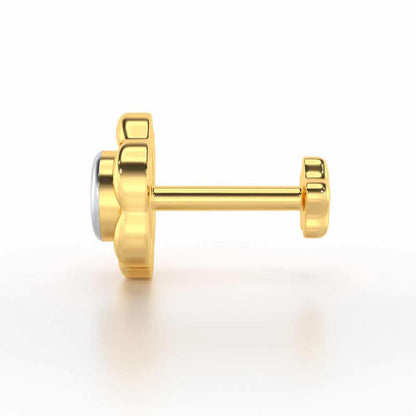 Spring Floret Diamond Nosepin - Yellow Gold - Image 3