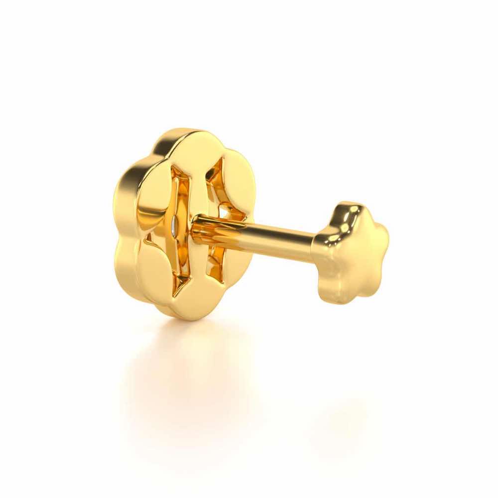 Spring Floret Diamond Nosepin - Yellow Gold - Image 4
