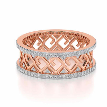Square Spiral Silver Band Ring - Rose Gold - Image 2
