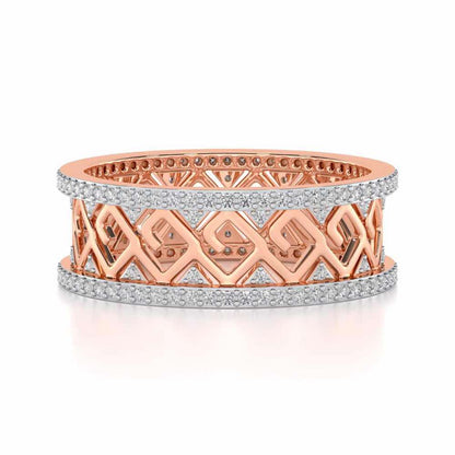 Square Spiral Silver Band Ring - Rose Gold - Image 4