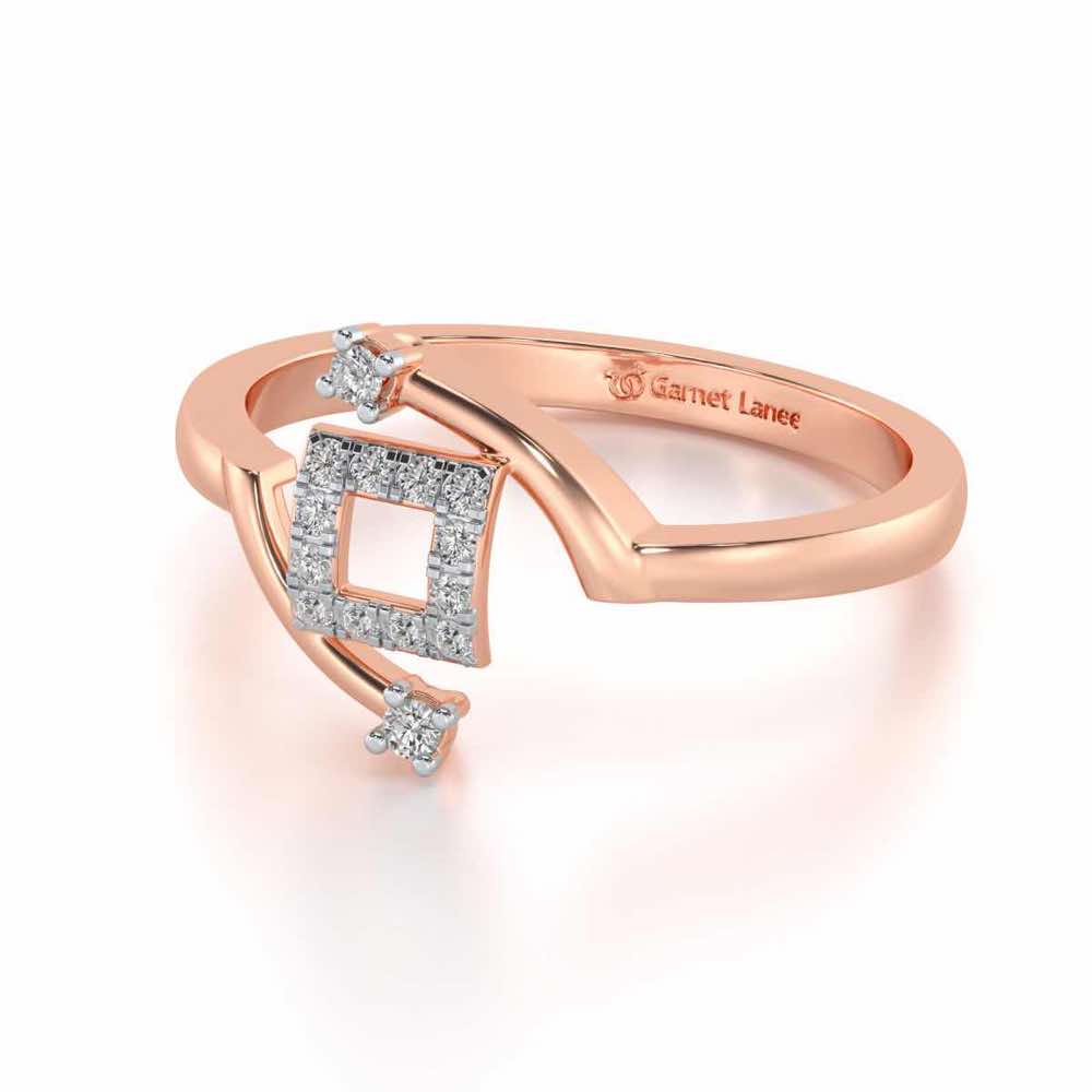 Square Up Silver Ring - Rose Gold - Image 2