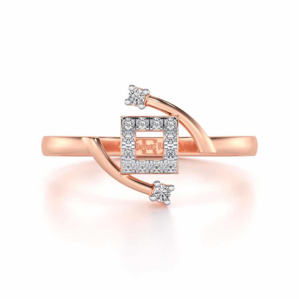 Square Up Silver Ring - Rose Gold - Image 4