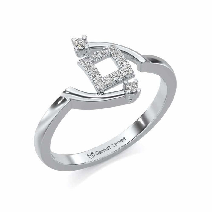 Square Up Silver Ring - White Gold - Image 1
