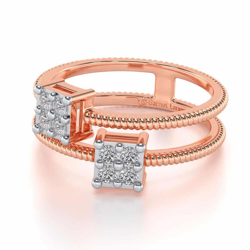 Squarilla Silver Ring - Rose Gold - Image 2