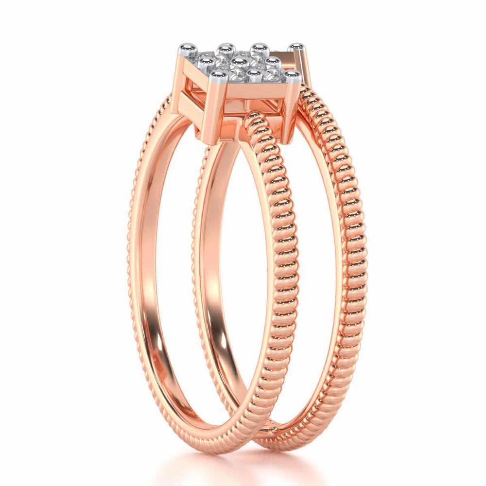 Squarilla Silver Ring - Rose Gold - Image 3
