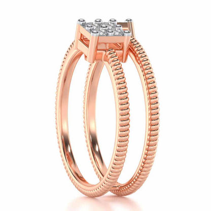Squarilla Silver Ring - Rose Gold - Image 3