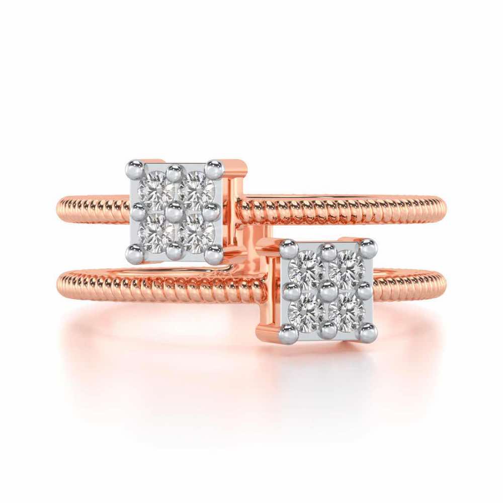 Squarilla Silver Ring - Rose Gold - Image 4