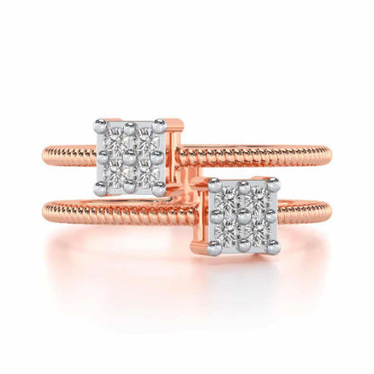 Squarilla Silver Ring - Rose Gold - Image 4