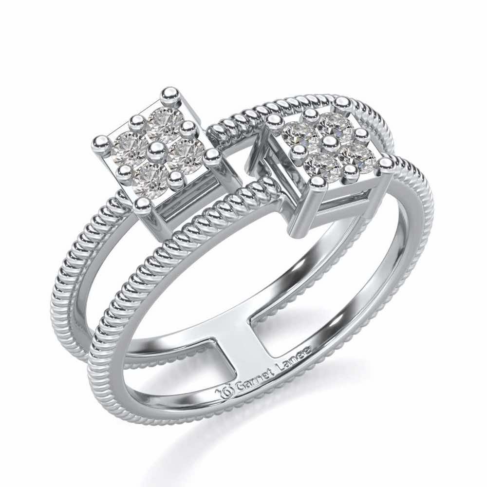 Squarilla Silver Ring - White Gold - Image 1