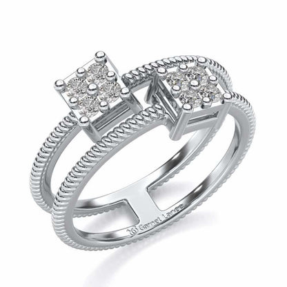 Squarilla Silver Ring - White Gold - Image 1