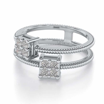 Squarilla Silver Ring - White Gold - Image 2