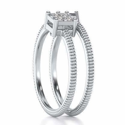 Squarilla Silver Ring - White Gold - Image 3