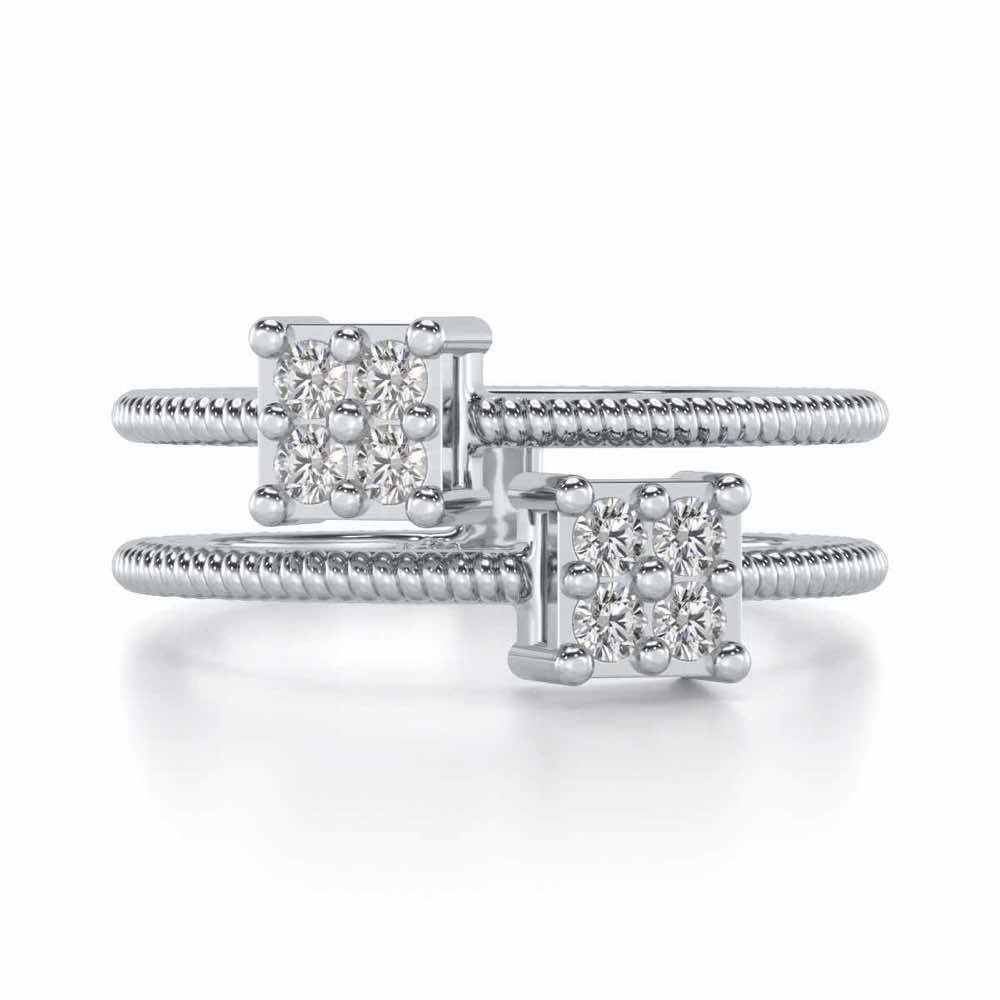 Squarilla Silver Ring - White Gold - Image 4