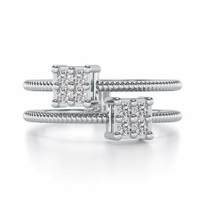 Squarilla Silver Ring - White Gold - Image 4