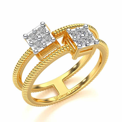 Squarilla Silver Ring - Yellow Gold - Image 1
