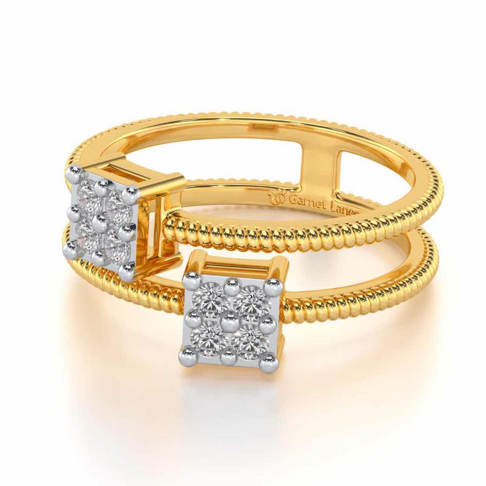 Squarilla Silver Ring - Yellow Gold - Image 2