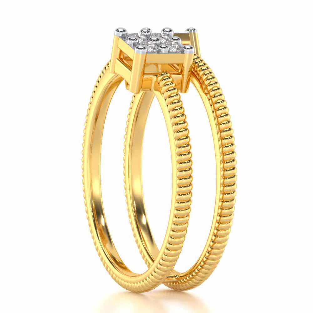 Squarilla Silver Ring - Yellow Gold - Image 3