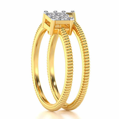 Squarilla Silver Ring - Yellow Gold - Image 3