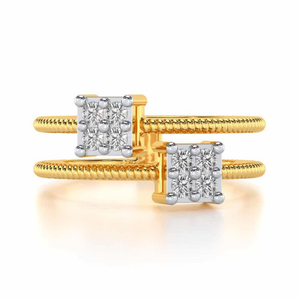 Squarilla Silver Ring - Yellow Gold - Image 4