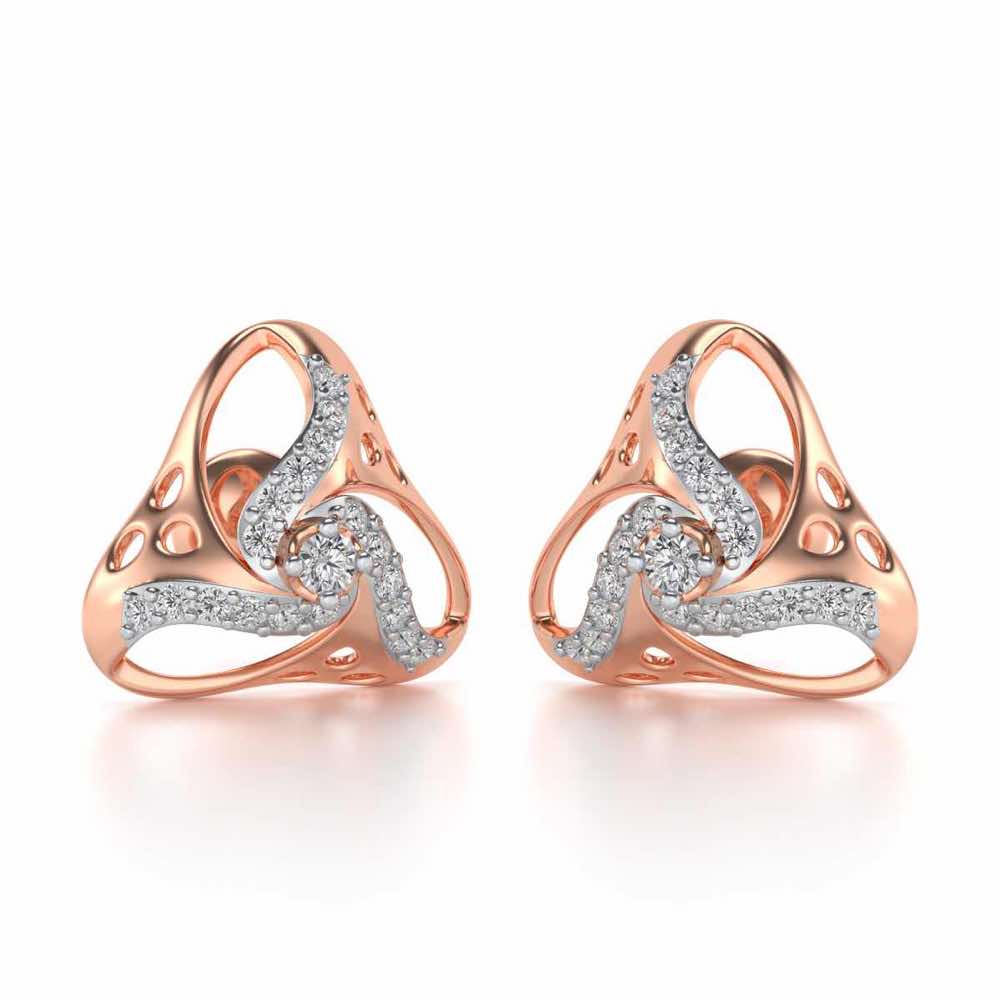 Staggering Love Silver Studs - Rose Gold - Image 1