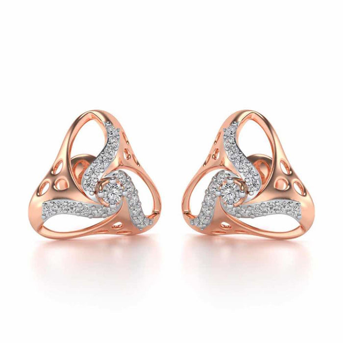 Staggering Love Silver Studs - Rose Gold - Image 1