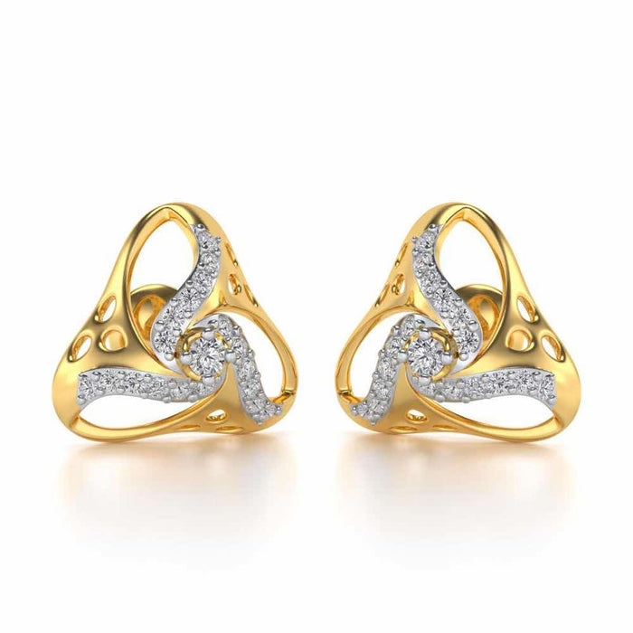 Staggering Love Silver Studs - Yellow Gold - Image 1