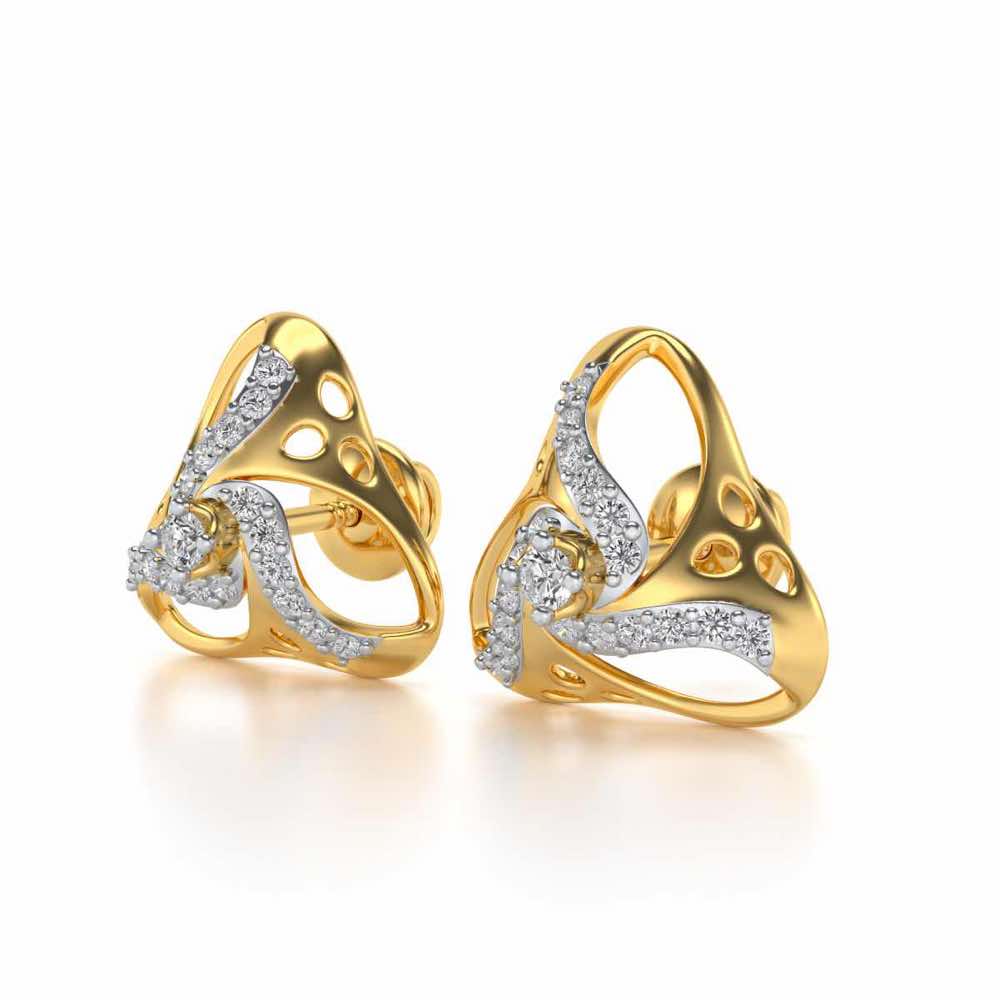 Staggering Love Silver Studs - Yellow Gold - Image 3