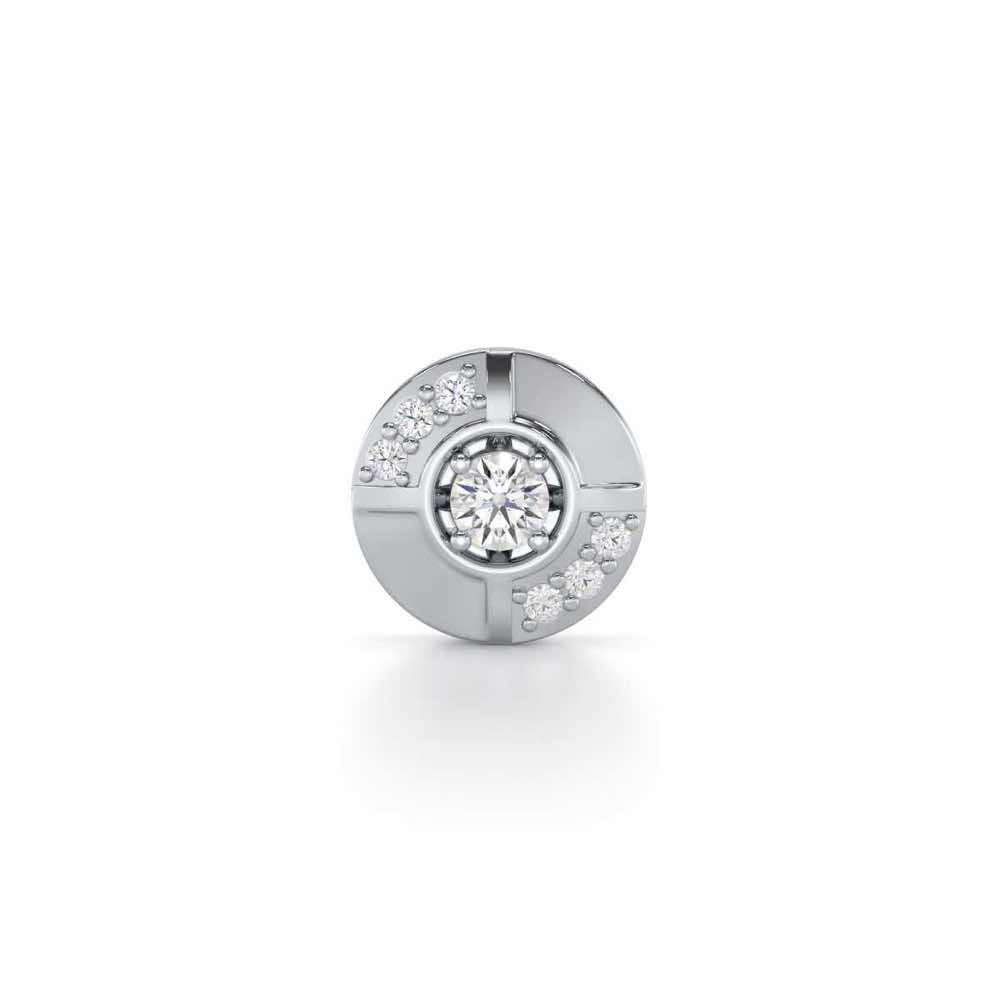 Stalwart Silver Men Stud - White Gold - Image 1