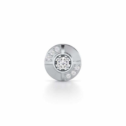 Stalwart Silver Men Stud - White Gold - Image 1