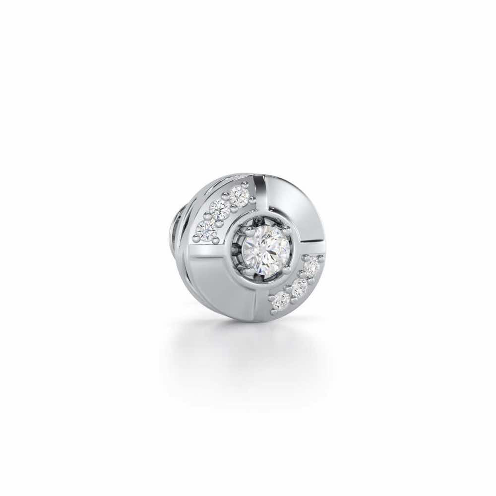 Stalwart Silver Men Stud - White Gold - Image 2