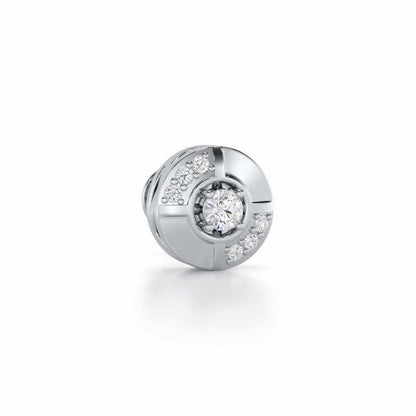 Stalwart Silver Men Stud - White Gold - Image 2