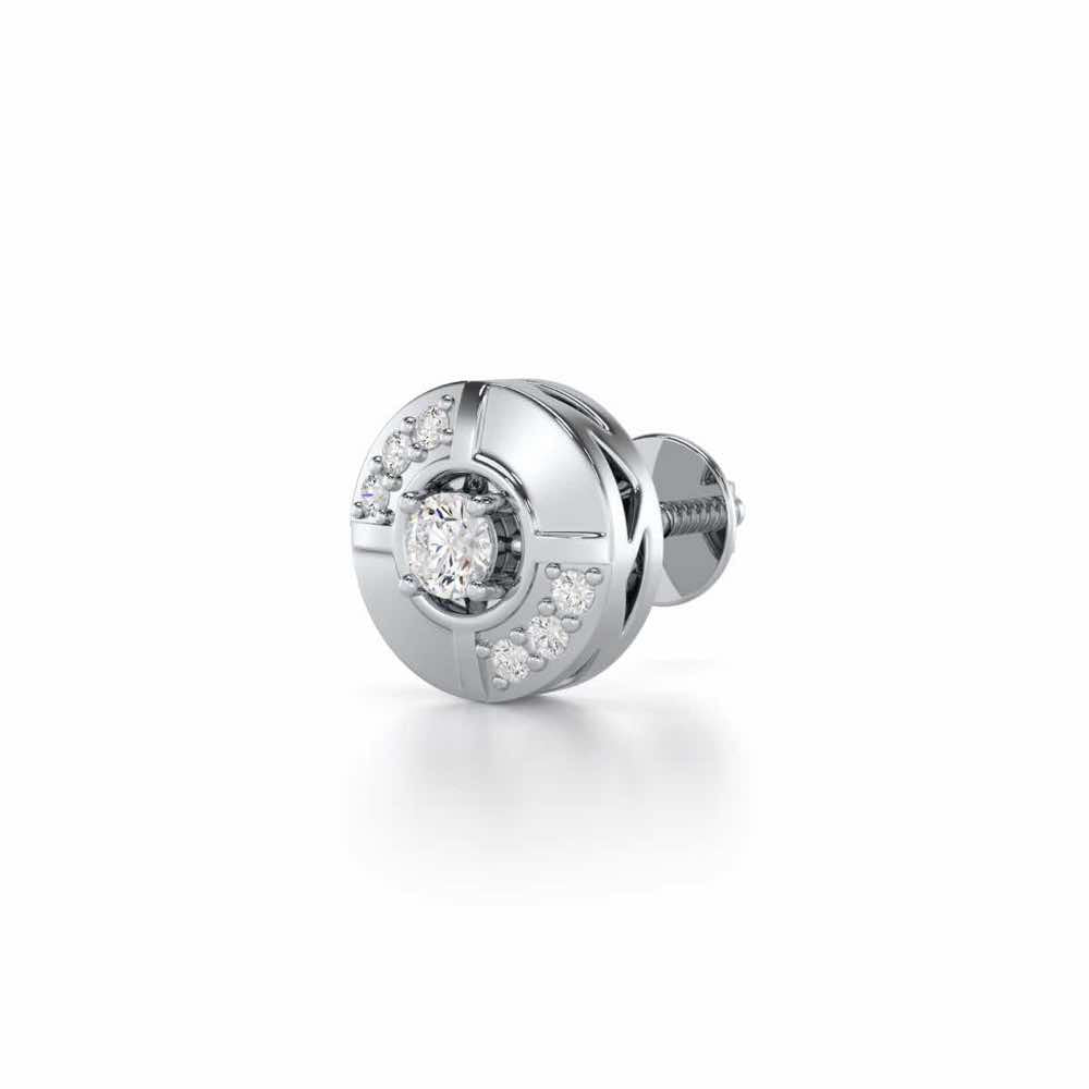Stalwart Silver Men Stud - White Gold - Image 3