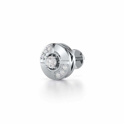 Stalwart Silver Men Stud - White Gold - Image 3