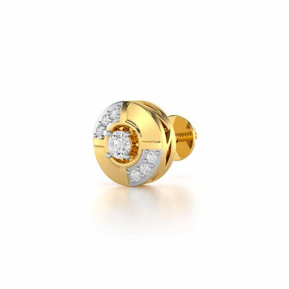 Stalwart Silver Men Stud - Yellow Gold - Image 3