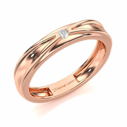Stalwart Gem Men Solitaire Ring - Rose Gold - Image 1